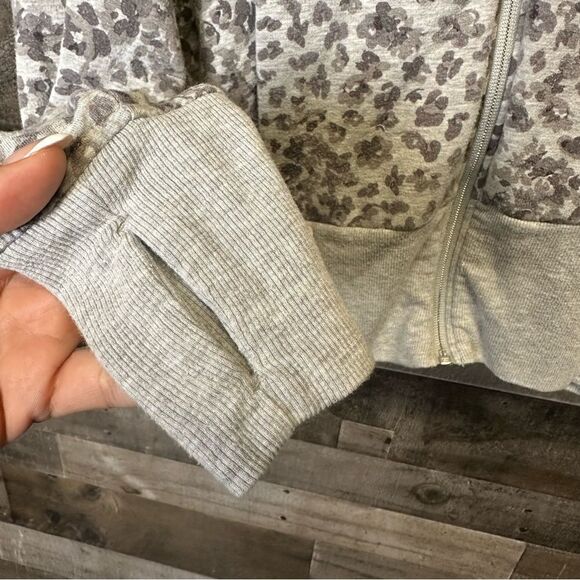 Athleta balance printed Gray Floral Zip Up Hoodie small - Picture 5 of 6